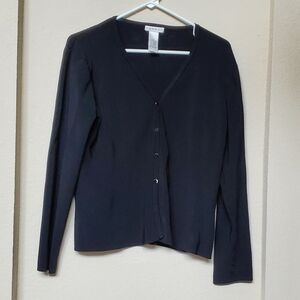 Hannah Black Knit Cardigan Sweater Size L